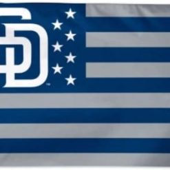 San Diego Padres Star and Stripes Flag 3X5Ft Banner USA Polyester with Brass Grommets