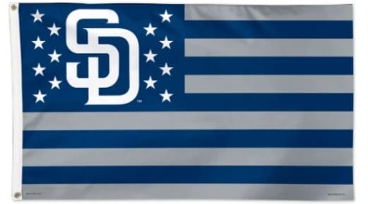 San Diego Padres Star and Stripes Flag 3X5Ft Banner USA Polyester with Brass Grommets