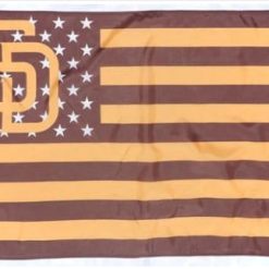 San Diego Padres Star and Stripes Grown Flag 3X5Ft Banner USA Polyester with Brass Grommets