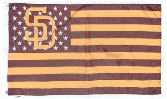 San Diego Padres Star and Stripes Grown Flag 3X5Ft Banner USA Polyester with Brass Grommets