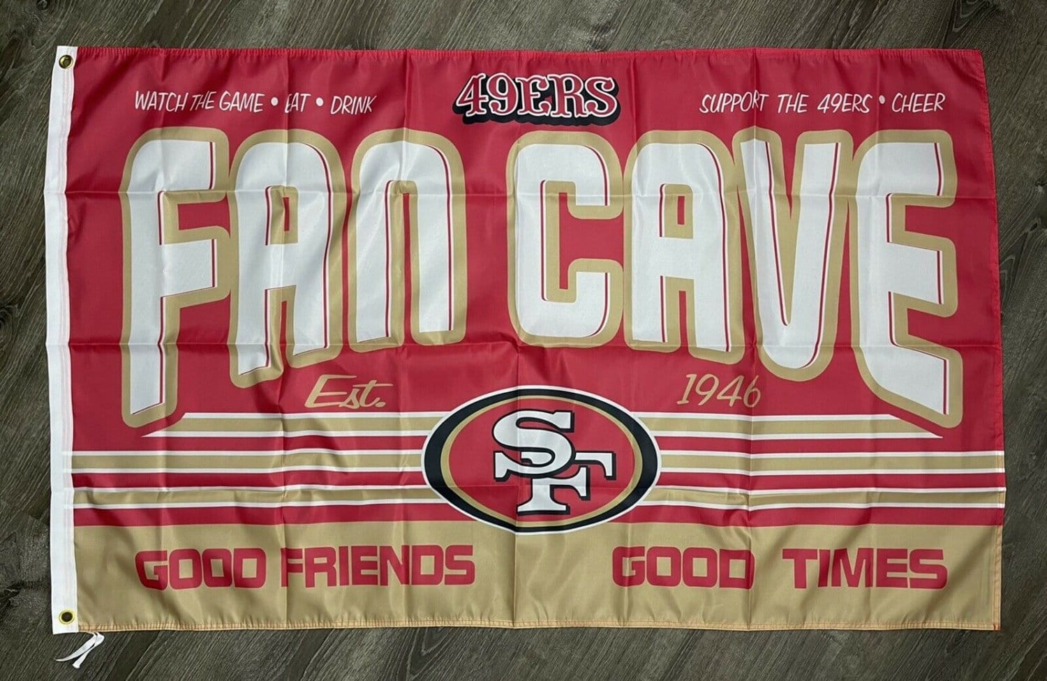San Francisco 49ers Fan Cave Flag 3x5 ft Sports Banner Man-Cave Garage