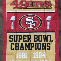 San Francisco 49ers Super Bowl Championship Flag 3x5 ft Banner Man-Cave Vertical