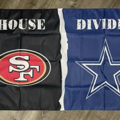 San Francisco 49ers vs Dallas Cowboys House Divided Flag 3x5 ft Sports Banner