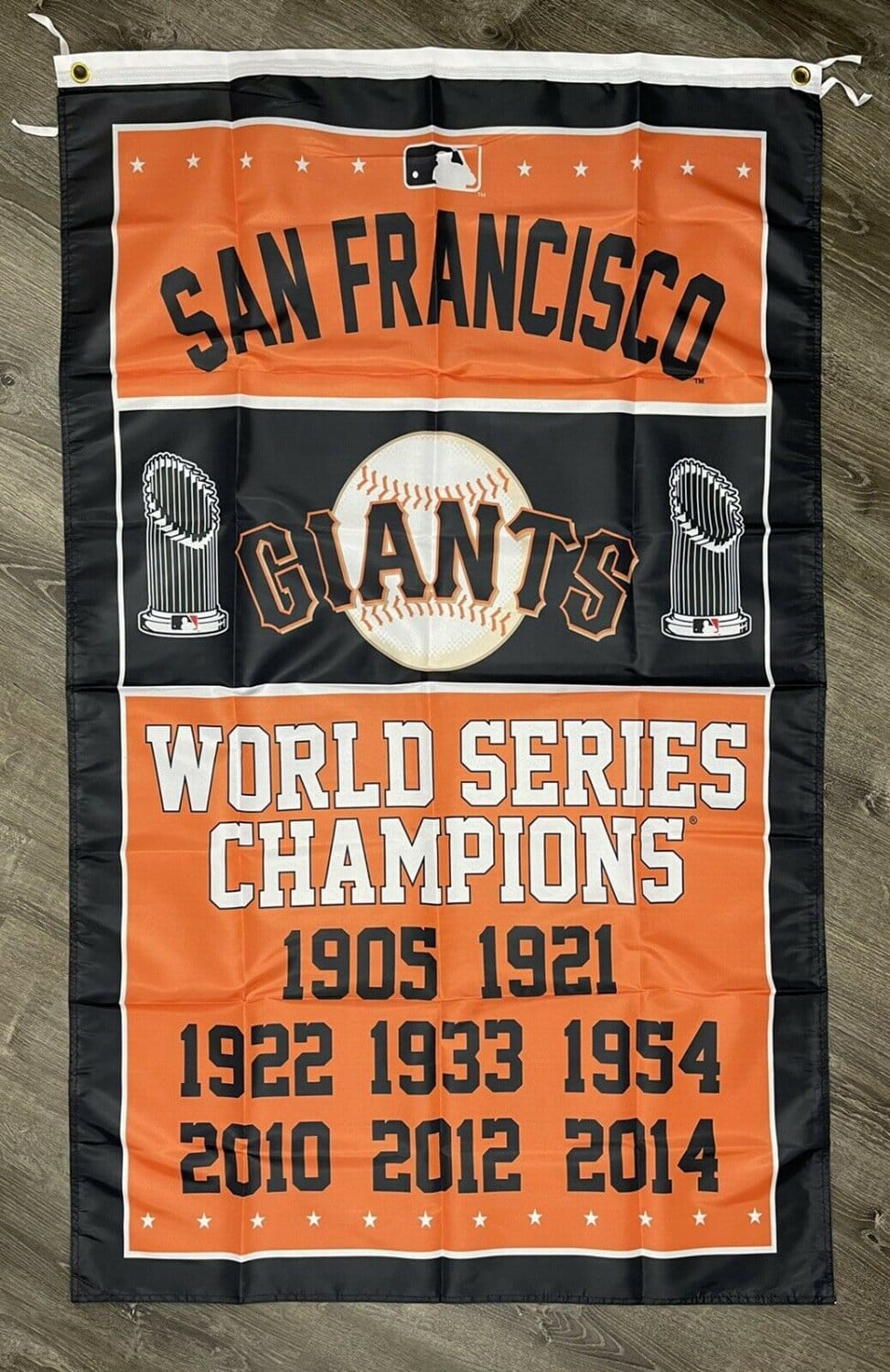 San Francisco Giants World Series Championship Flag 3x5 ft Banner Man-Cave Bar Vertical