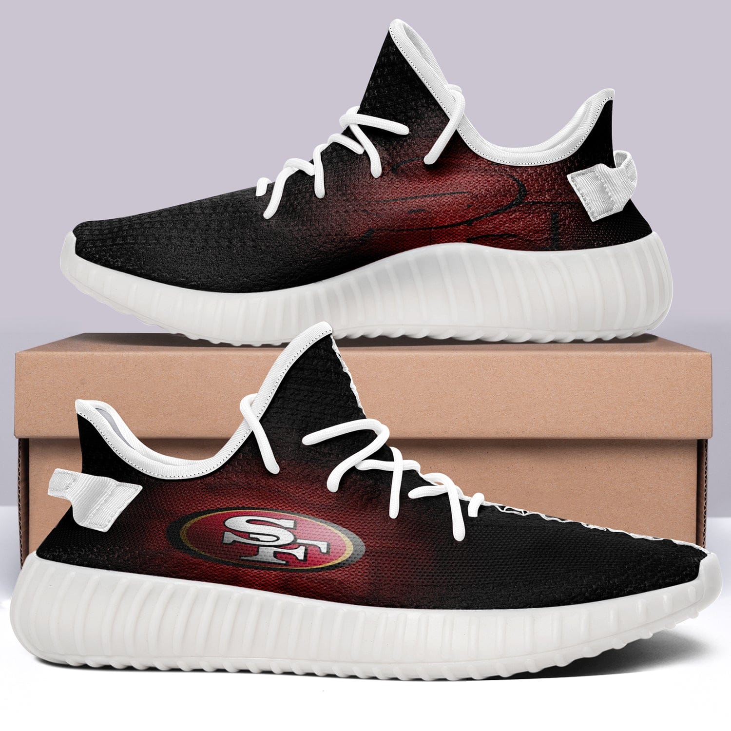 Alternative view of San Francisco 49ers V1 NFL 350v Yeezy Sneakers For Men Women Fans