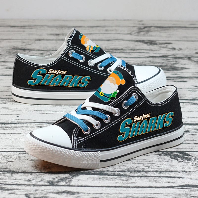 San Jose Sharks Low Top Canvas Sport Sneakers Shoes For Men Women Fans - Image 3