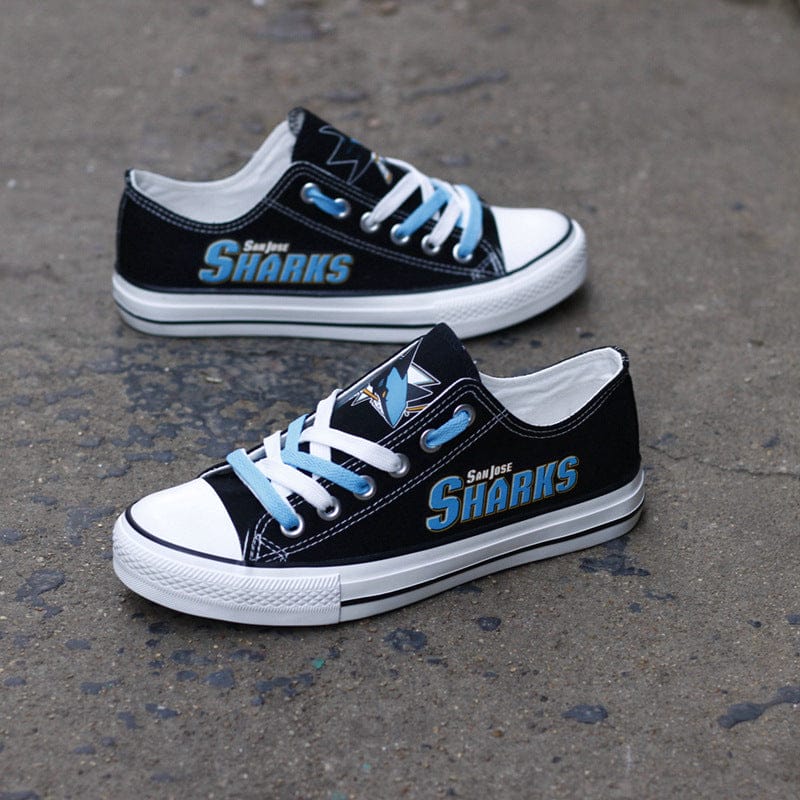 San Jose Sharks Low Top Canvas Sport Sneakers Shoes For Men Women Fans - Image 4