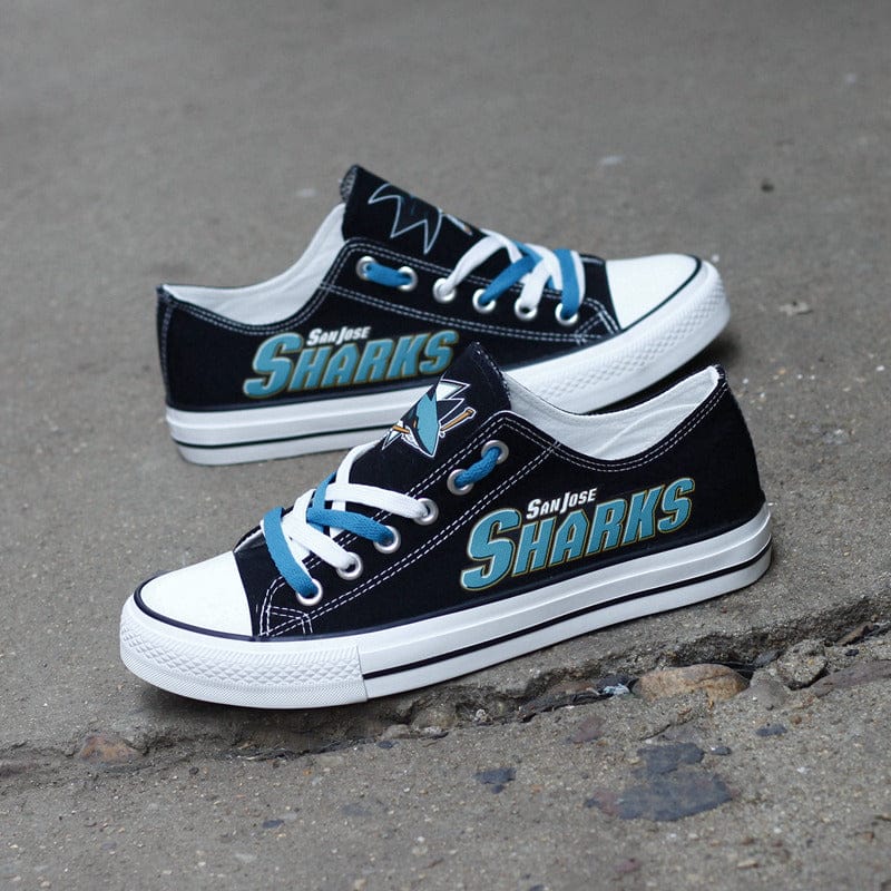 San Jose Sharks Low Top Canvas Sport Sneakers Shoes For Men Women Fans
