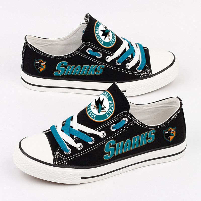 Alternative view of San Jose Sharks Low Top Canvas Sport Sneakers Shoes For Men Women Fans