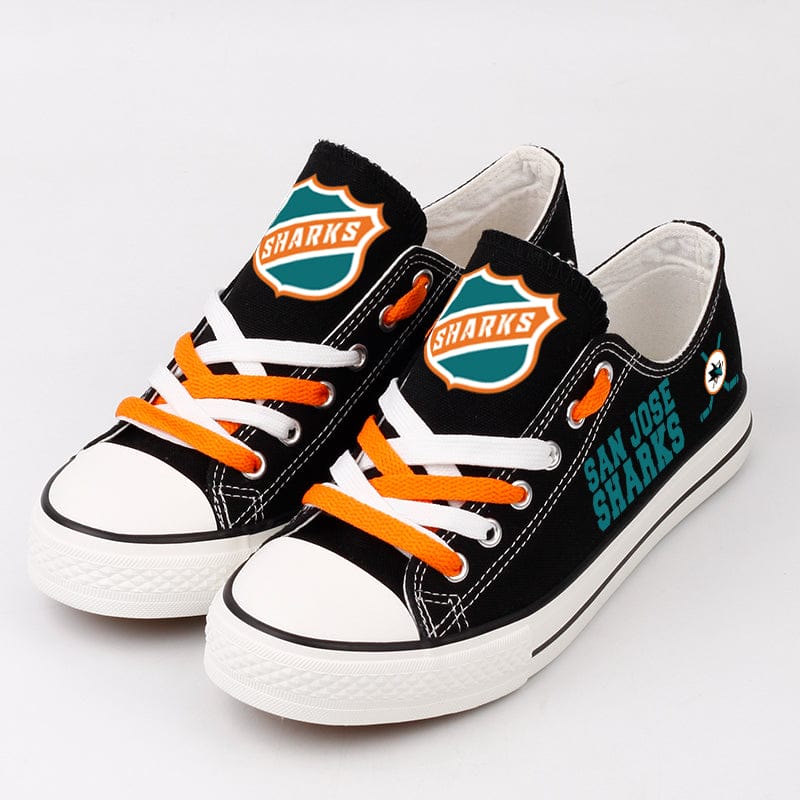 San Jose Sharks Low Top Canvas Sport Sneakers Shoes For Men Women Fans - Image 3