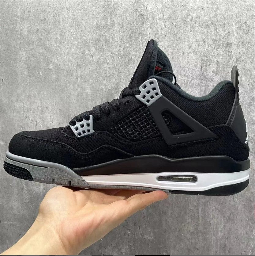 Air Jordan 4 Retro Black Canvas Shoes Sneakers - Image 9