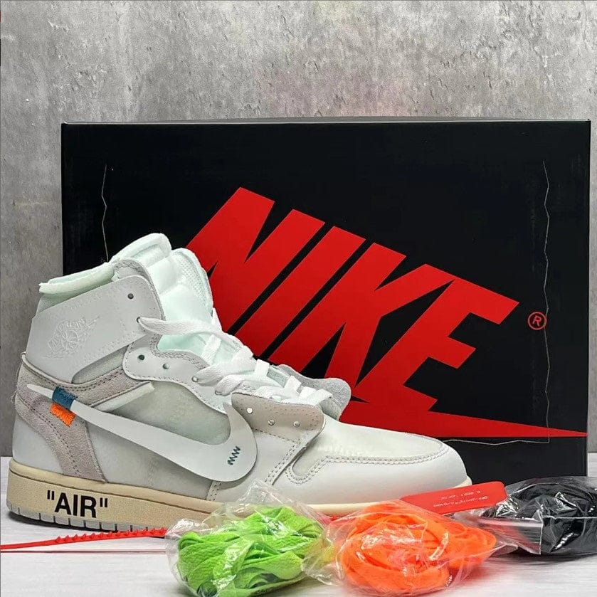 OFF-WHITE x Air Jordan 1 High White Shoes Sneakers - Image 10