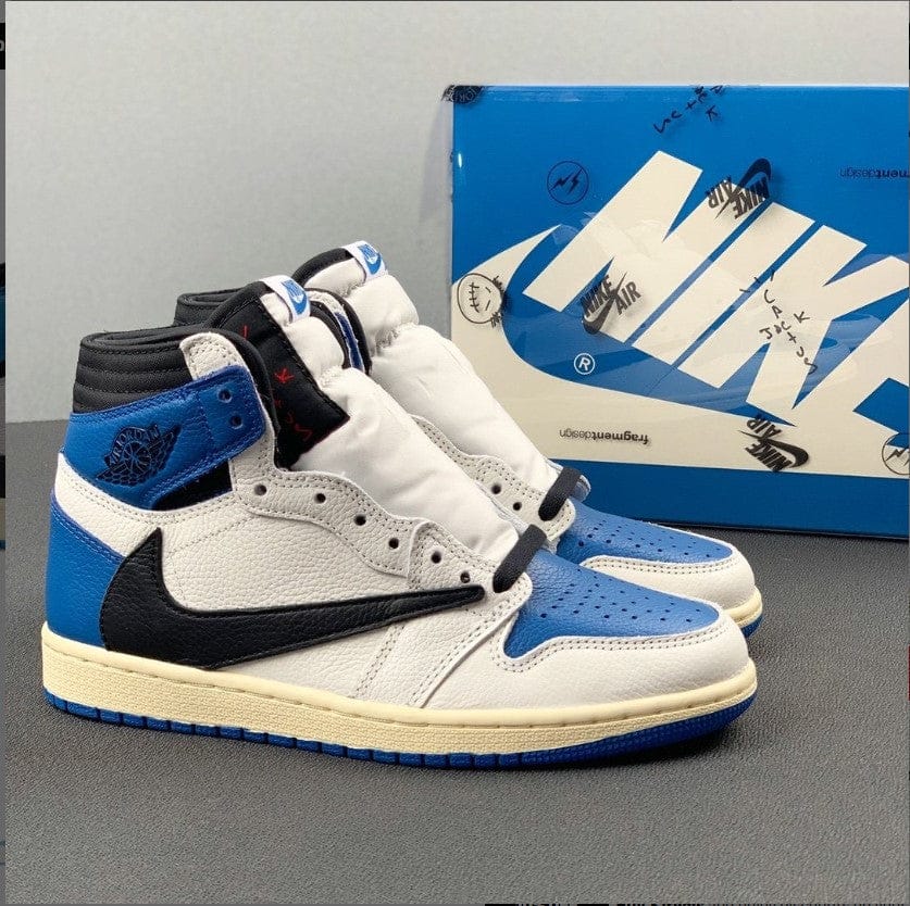 Travis Scott x Fragment x AJ 1 High “Military Blue” Shoes Sneakers - Image 7