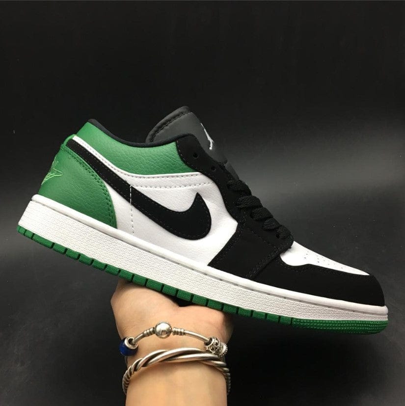 Alternative view of Air Jordan 1 Low White Black Mystic Green Shoes Sneakers