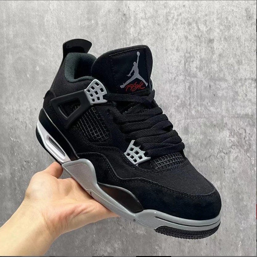 Air Jordan 4 Retro Black Canvas Shoes Sneakers - Image 11