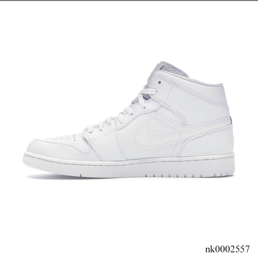 Alternative view of Air Jordan 1 Mid White Pure Platinum Shoes Sneakers