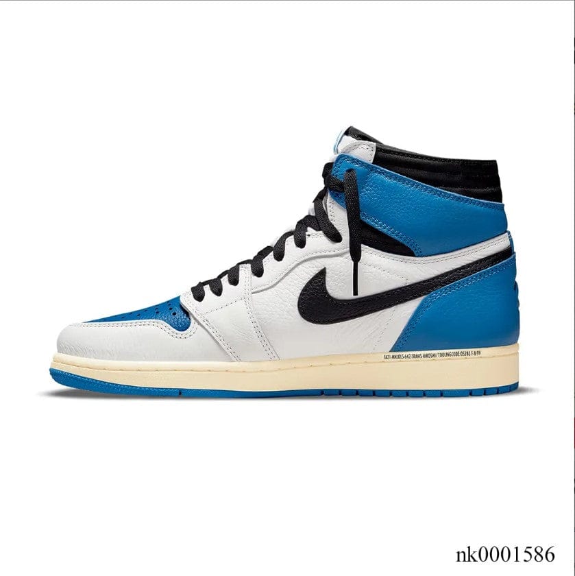 Alternative view of Travis Scott x Fragment xAir Jordan 1 High “Military Blue” Shoes Sneakers
