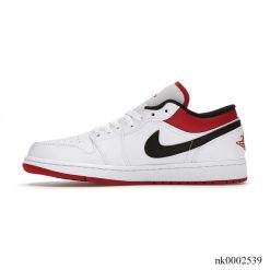 Alternative view of Air Jordan 1 Low White University Red Black Shoes Sneakers
