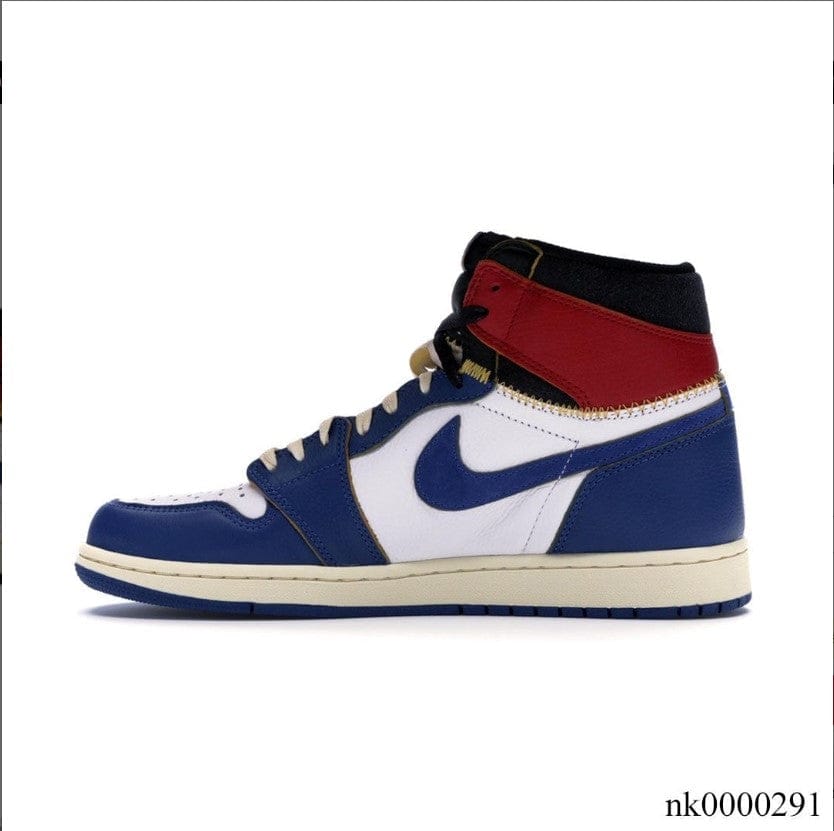 Alternative view of Air Jordan 1 Retro High Union Los Angeles Blue Toe Shoes Sneakers