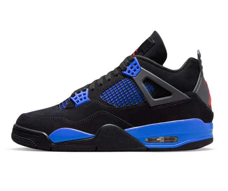 Air Jordan 4 Retro Black Deep Royal Blue Shoes Sneakers - Image 5