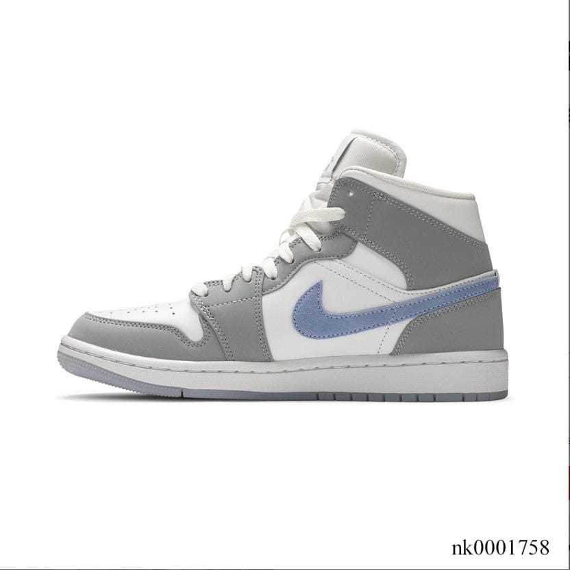 Air Jordan 1 Mid Wolf Grey Aluminum Shoes Sneakers - Image 7