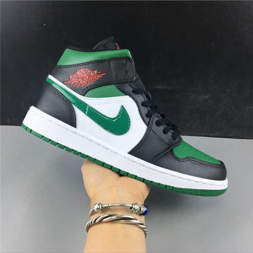 Alternative view of Air Jordan 1 Mid Green Toe Shoes Sneakers