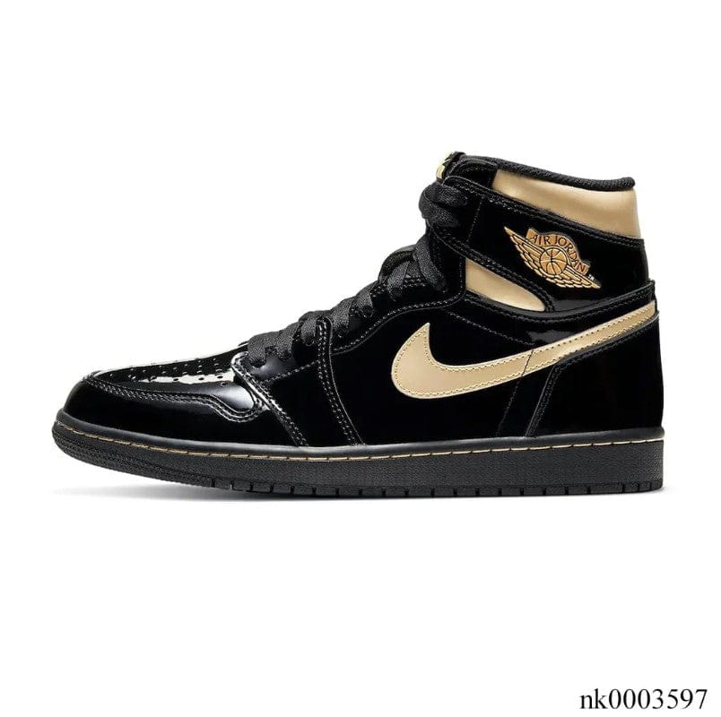 Alternative view of Air Jordan 1 Retro HighBlack Metallic Gold 2020 Shoes Sneakers