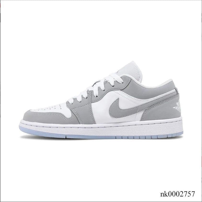 Alternative view of Air Jordan 1 Low White Wolf Grey Shoes Sneakers