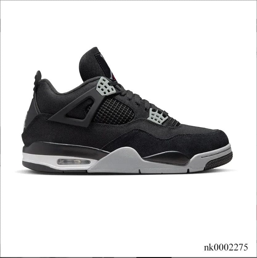 Air Jordan 4 Retro Black Canvas Shoes Sneakers