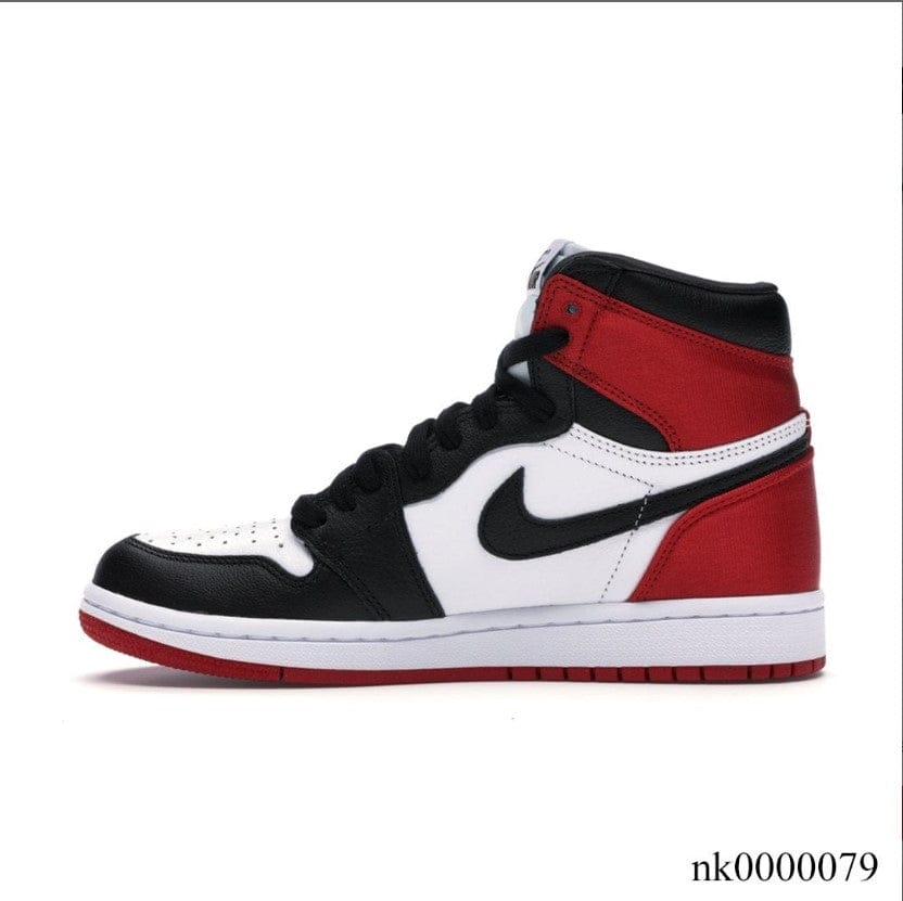 Alternative view of Air Jordan 1 Retro High Satin Black Toe Shoes Sneakers