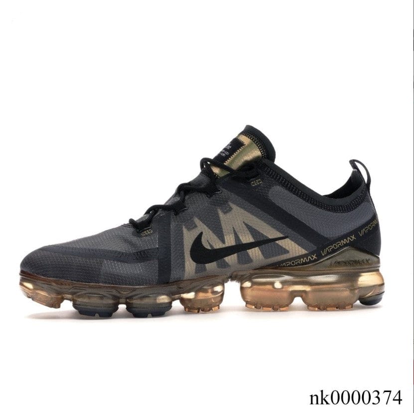 Alternative view of Air Jordan Vapor Max 2019 Black Metallic Gold Shoes Sneakers