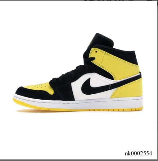 Air Jordan 1 Mid Yellow Toe Black Shoes Sneakers - Image 2