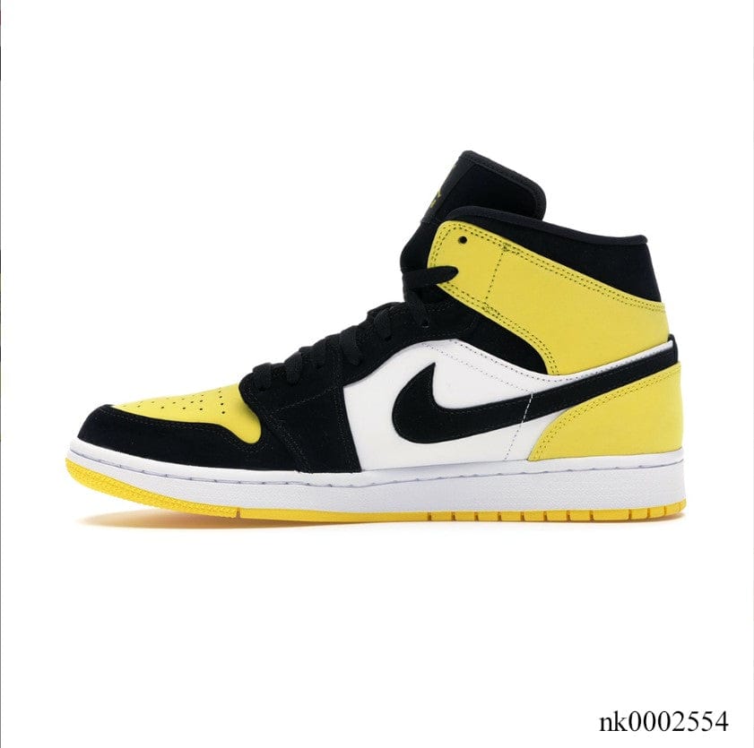 Air Jordan 1 Mid Yellow Toe Black Shoes Sneakers - Image 2