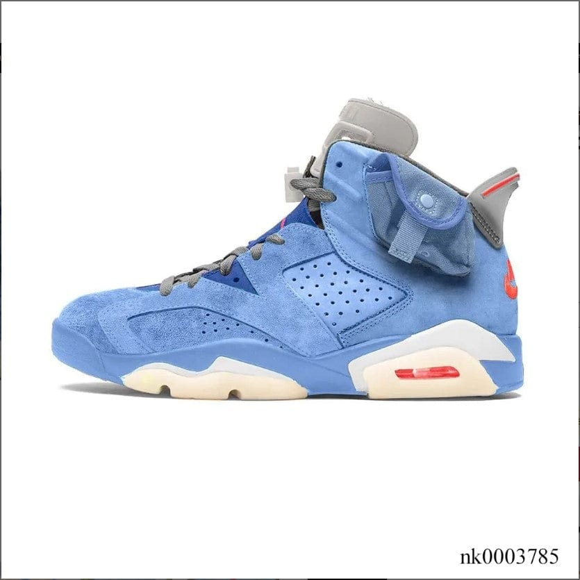 Alternative view of Air Jordan 6 x Travis Scott Houston Oilers Light Blue Shoes Sneakers