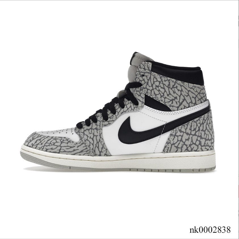 Alternative view of Air Jordan 1 Retro High OG White Cement Shoes Sneakers