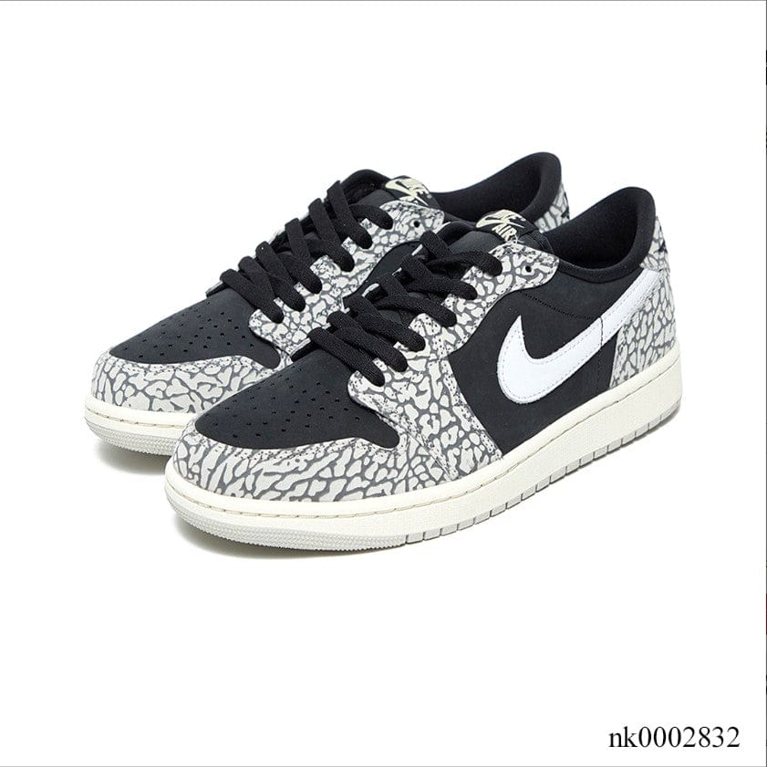 Alternative view of Air Jordan 1 Retro Low OG Black Cement Shoes Sneakers