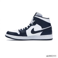 Alternative view of Air Jordan 1 Mid White Metallic Gold Obsidian Shoes Sneakers