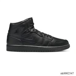 Alternative view of Air Jordan 1 Mid Triple Black Shoes Sneakers