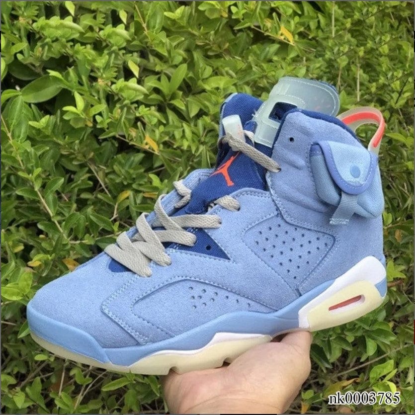 Air Jordan 6 x Travis Scott Houston Oilers Light Blue Shoes Sneakers - Image 6
