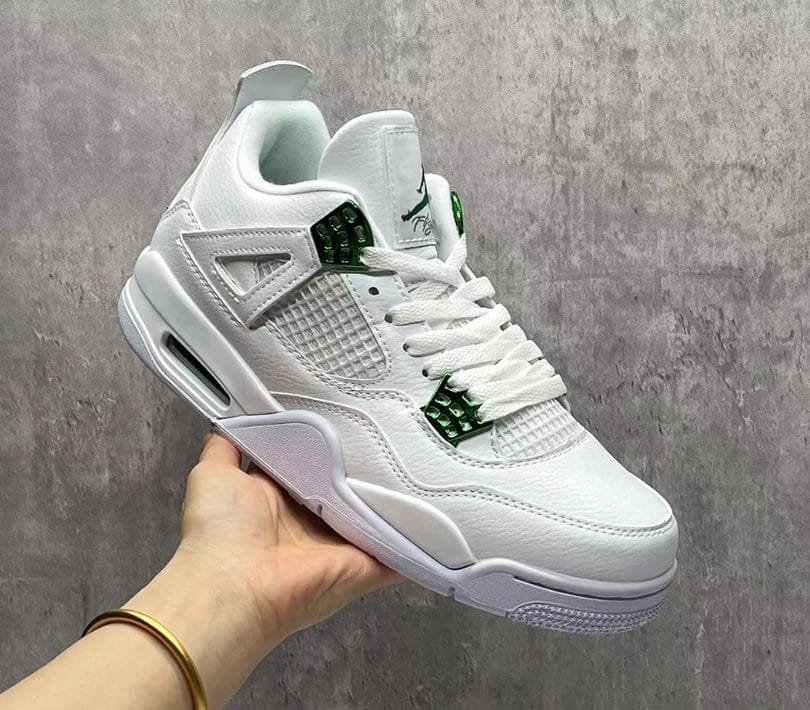 Air Jordan 4 Metallic Green Shoes Sneakers - Image 6