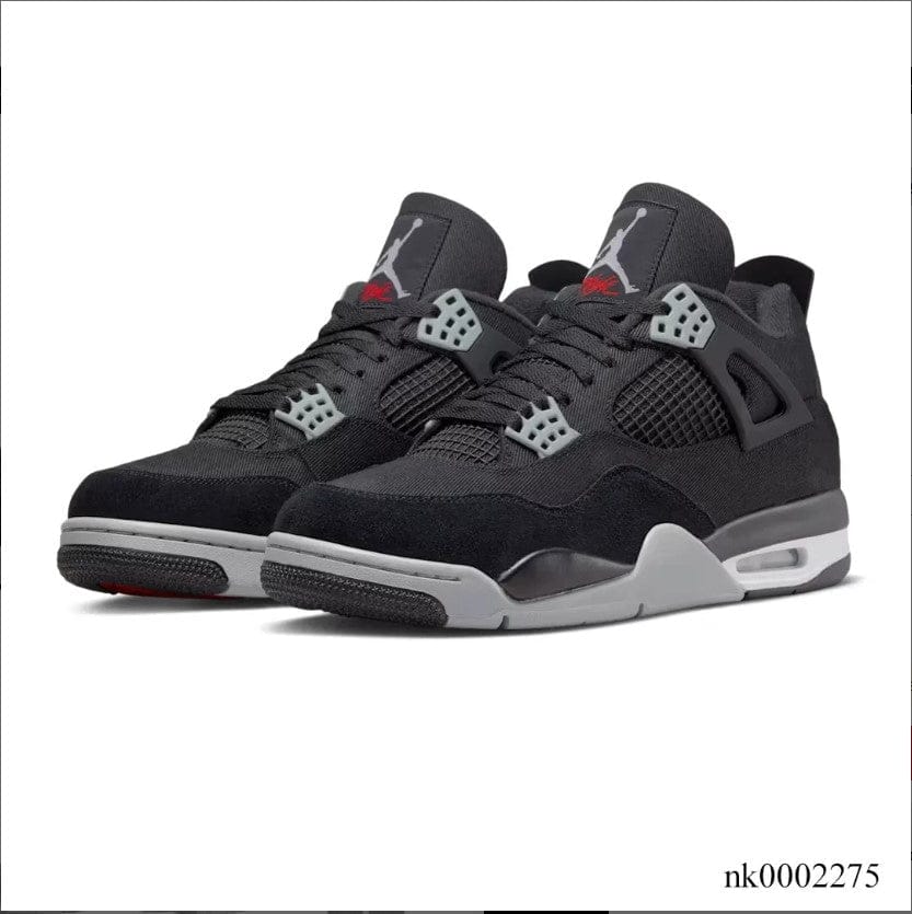 Air Jordan 4 Retro Black Canvas Shoes Sneakers - Image 4