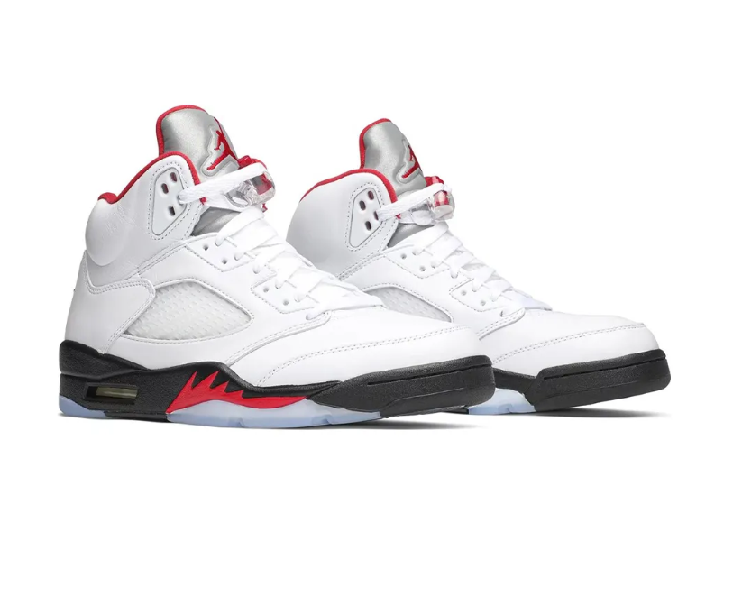 AJ 5 Fire Red Silver Tongue (2020) Shoes Sneakers - Image 2
