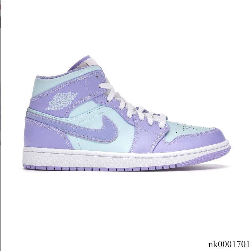 Alternative view of Air Jordan 1 Mid Purple Aqua Shoes Sneakers