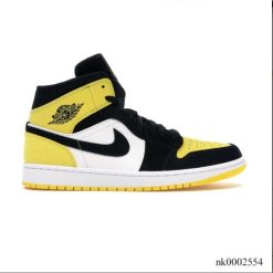 Air Jordan 1 Mid Yellow Toe Black Shoes Sneakers