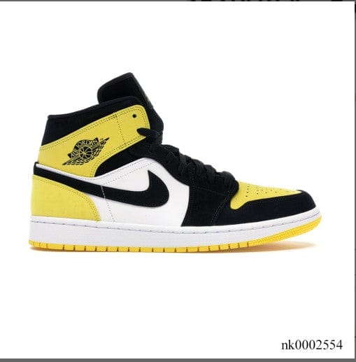 Air Jordan 1 Mid Yellow Toe Black Shoes Sneakers