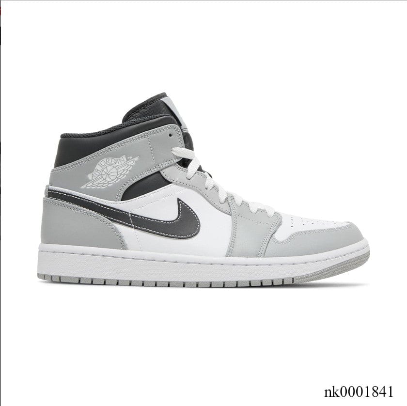 Alternative view of Air Jordan 1 Mid Light Smoke Grey Shoes Sneakers