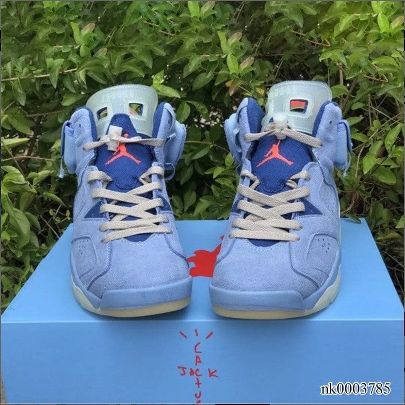 Air Jordan 6 x Travis Scott Houston Oilers Light Blue Shoes Sneakers - Image 7
