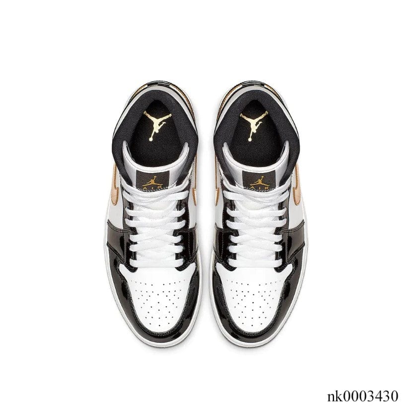 Air Jordan 1 Mid SE Black Gold Shoes Sneakers - Image 4