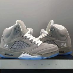 Alternative view of Air Jordan 5 Wolf Grey Shoes Sneakers