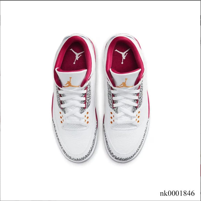 Alternative view of Air Jordan 3 Retro Cardinal Red Shoes Sneakers